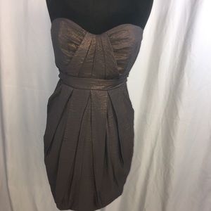 Lush strapless Metallic mini dress with pockets sm